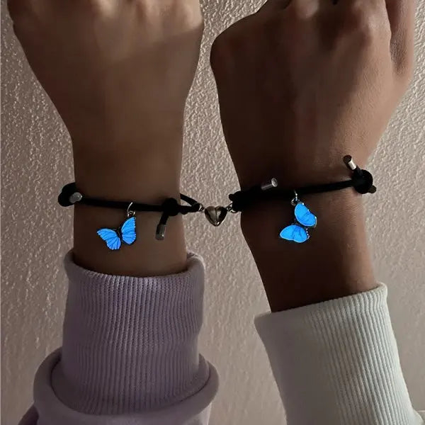 Romantic Luminous Sun Moon Couple Bracelets for Women Men Handmade Braided Rope Matching Bracelet Valentine's Day Jewelry Gifts