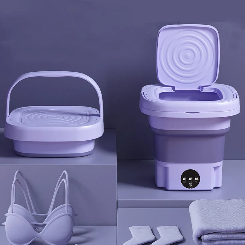 New Portable Small Foldable Washing Machine with Spin Dryer For Socks Underwear Panties Washer Household Mini Washing Machine