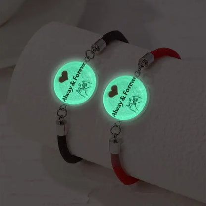 Romantic Luminous Sun Moon Couple Bracelets for Women Men Handmade Braided Rope Matching Bracelet Valentine's Day Jewelry Gifts